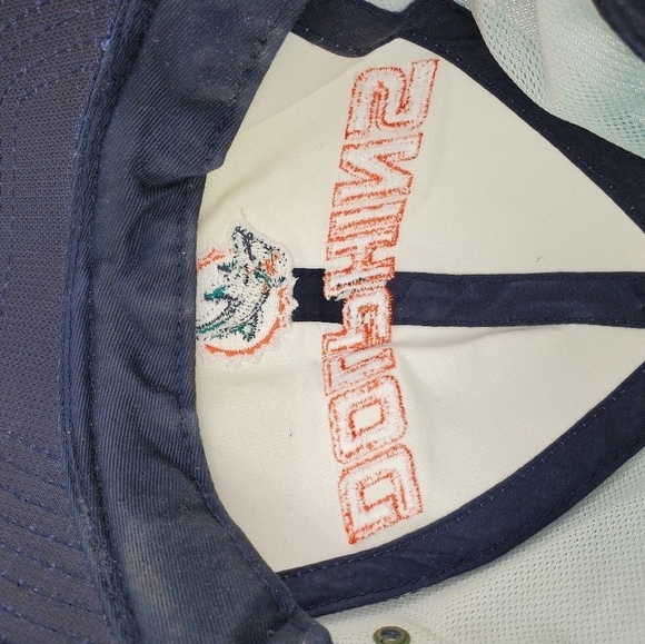 Vtg Puma Miami Dolphins Hat Ball Cap Eclipse NFL Pro Line Draft Adult One Sz 90s - Picture 10 of 12